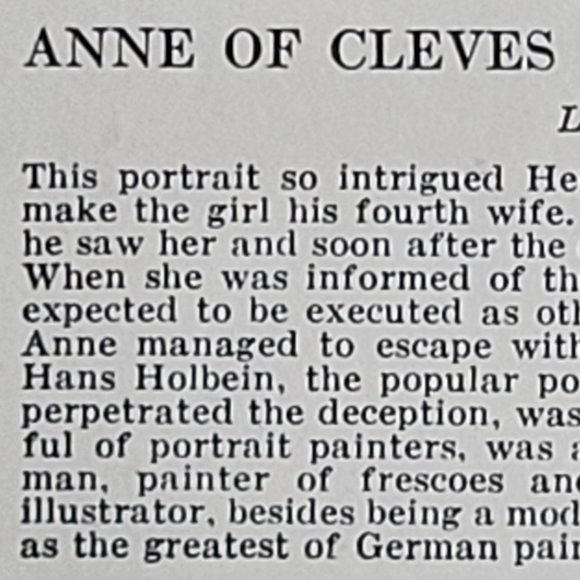 ANNE OF CLEVES by HANS HOLBEIN Treasures of Art Painting Print Louvre, Paris - Picture 10 of 10